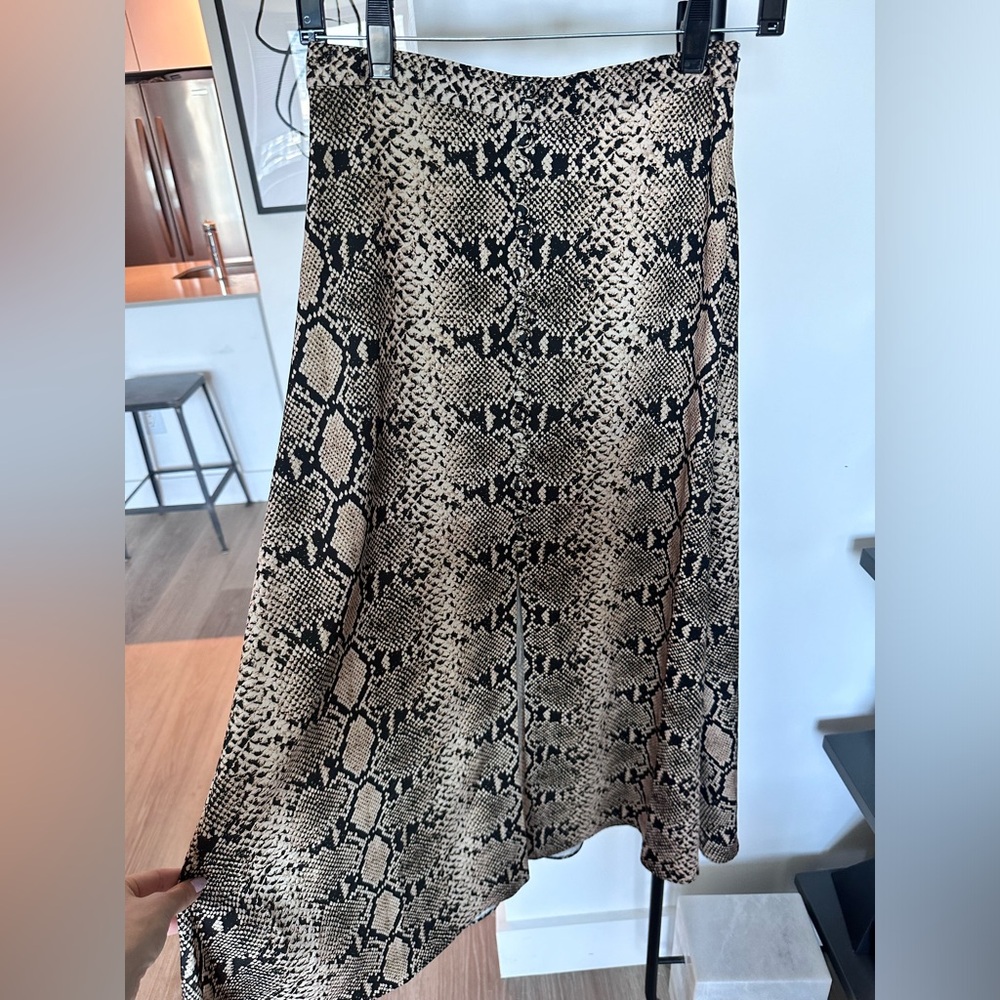 Zara Midi Skirt Snakeskin